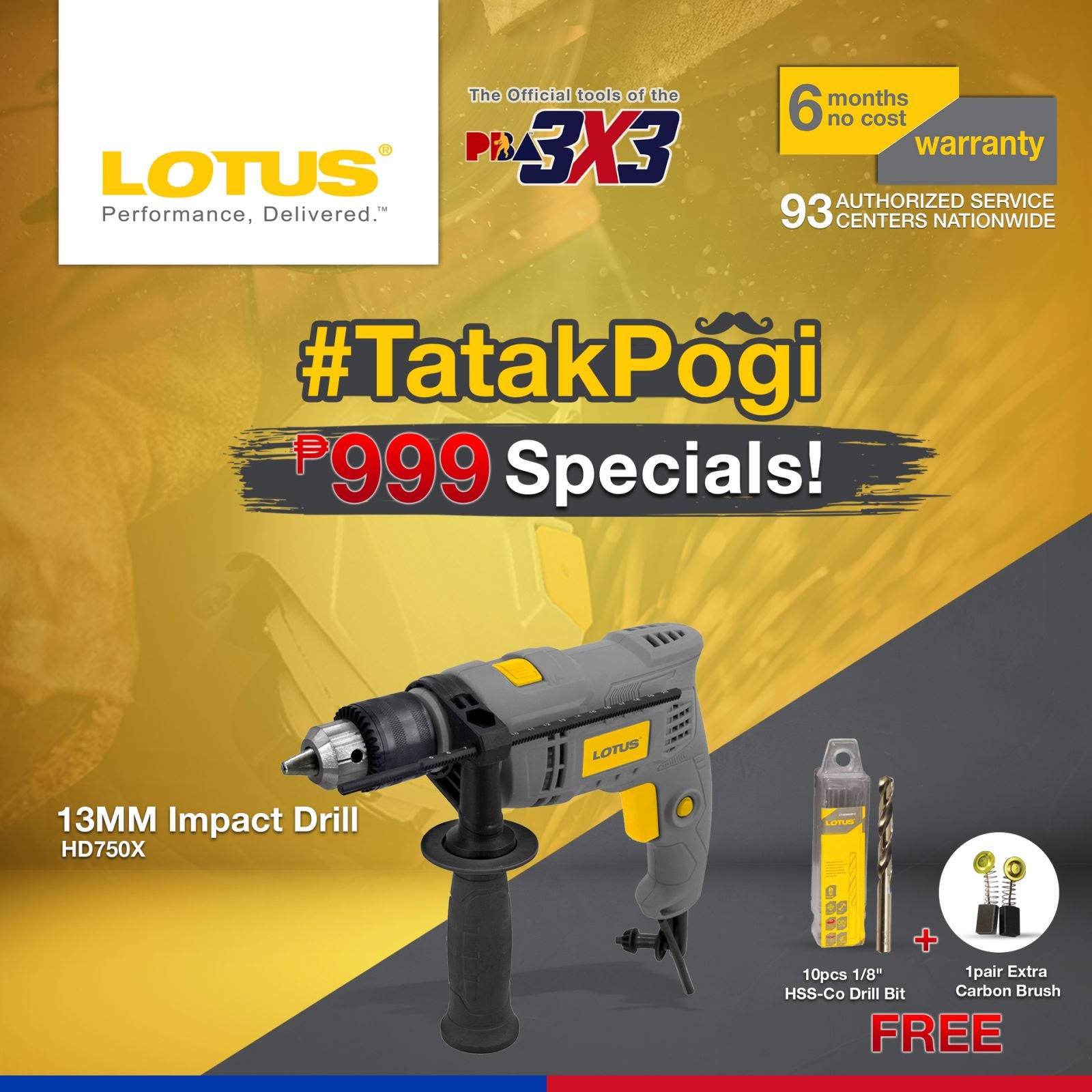 LOTUS IMPACT DRILL 750W 10PC HSS CO HD750X Lotus Tools Philippines