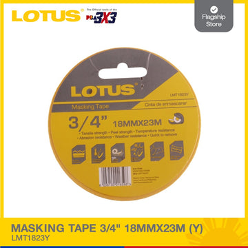 LOTUS MASKING TAPE 3/4" 18MMX23M (Y) LMT1823Y