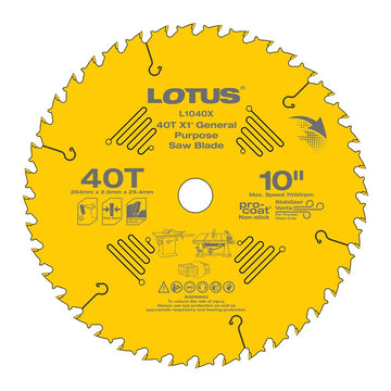 LOTUS X1® SAW BLADE 10"X40TX25.4MM L1040X