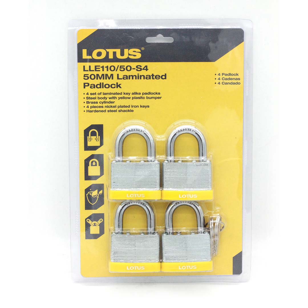 Pack Lock Lotus Padlock (KEYED ALIKE) 40MM / 50MM - Door Hardware & Locks – Lotus ...