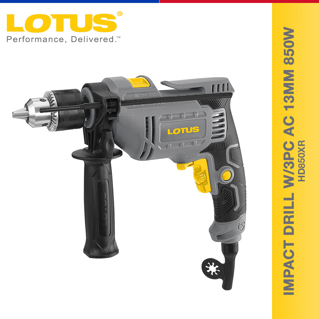 Lotus Impact Drill W/3PC AC 13MM 850W HD850XR - Power Tools