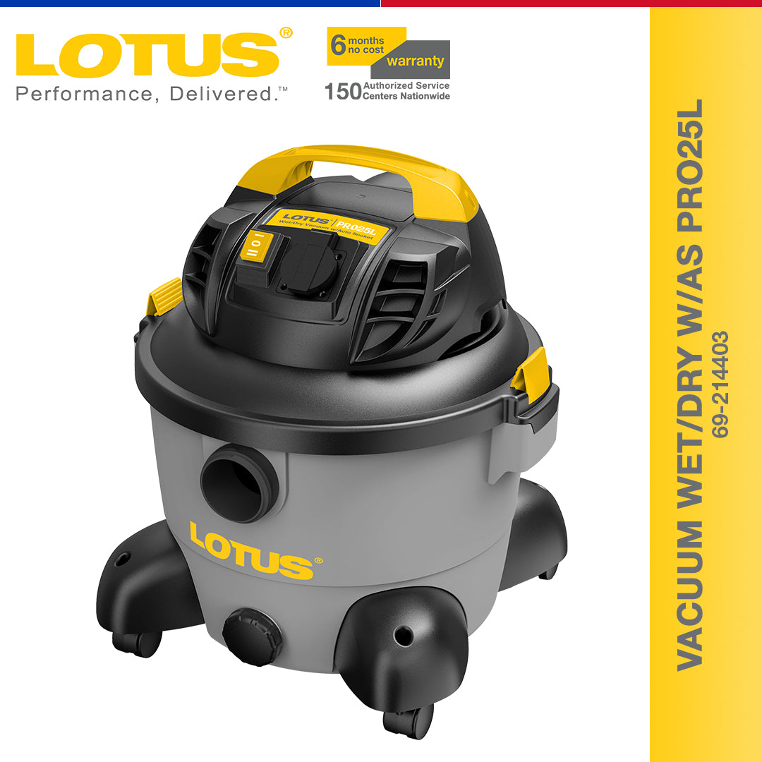 Lotus Vaccum Wet/Dry w/ Auto Socket PRO25L 69-214403 | Vacuum Cleaners