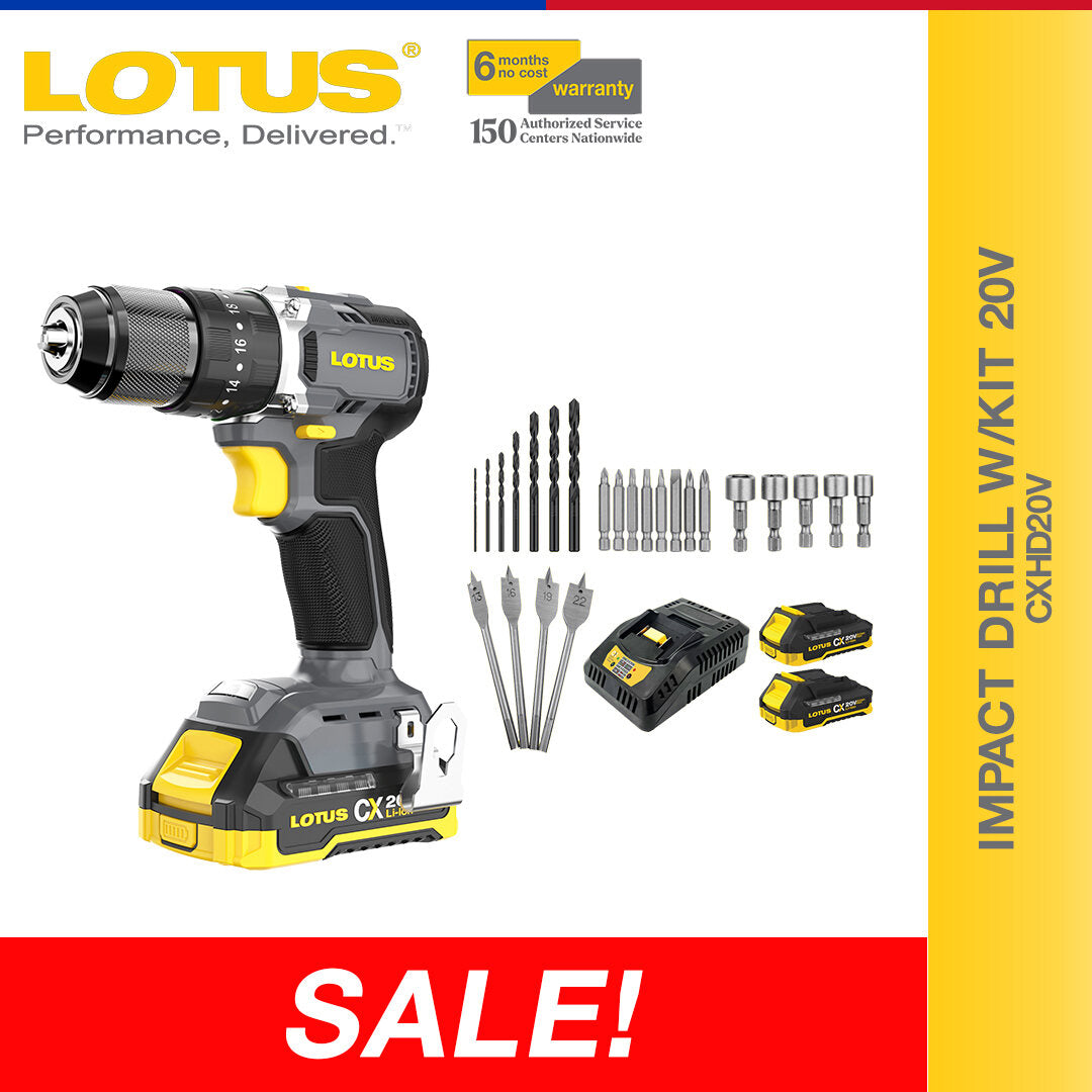 SALE! (REFURBISHED) LOTUS IMPACT DRILL W/KIT 20V CXHD20V-80BL/2