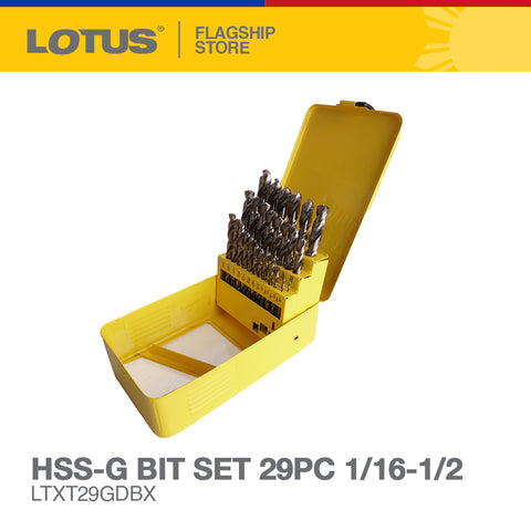 Lotus HSS-G BIT Set 29pcs 1/16-1/2 LTXT29GDBX - Tool Accessories