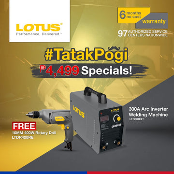 Lotus 300A Arc Inverter Welding Machine LT300DXT FREE 10MM 400W Rotary Drill LTDR400RE