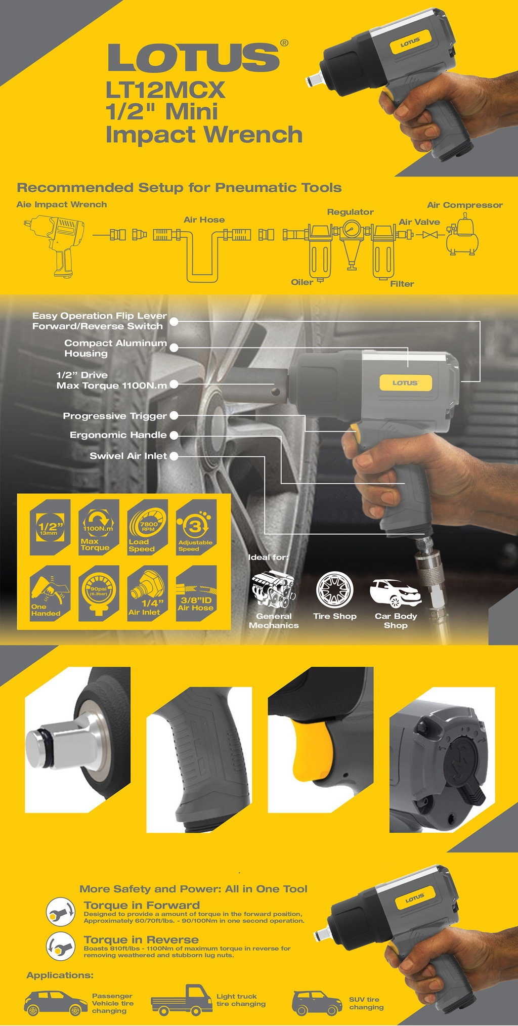 LOTUS AIR IMPACT WRENCH (MINI) 1/2