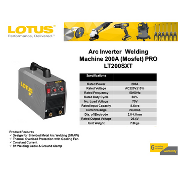 LOTUS ARC WELDER (PRO) 200A LT200SXT