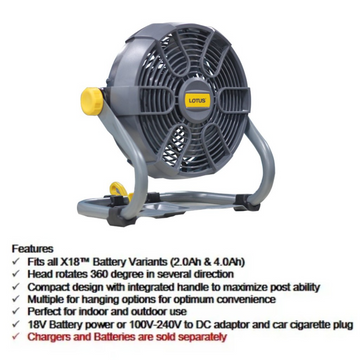 LOTUS GARAGE FAN 18V X-LINE LTSL18VLI