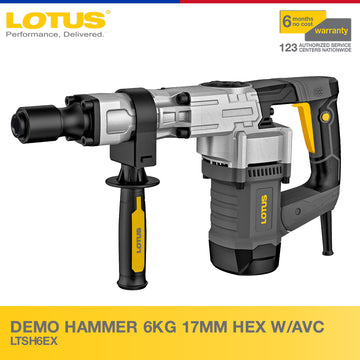 Lotus Demolition Hammer 6KG 17MM HEX W/AVC LTSH6EX