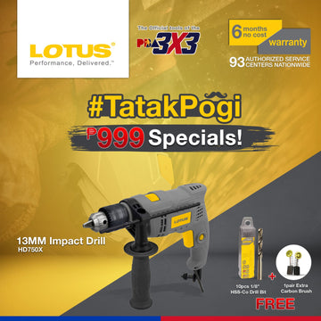 LOTUS IMPACT DRILL 750W + 10PC HSS-CO HD750X