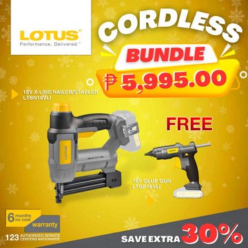 Lotus Cordless Specials | Nailer/Stapler 18V X-LINE LTBN18VLI w/ FREE Glue Gun 18V LTGP18VLI